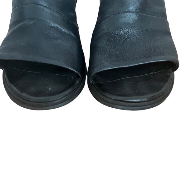 A.S. 98 Black Leather Peep Toe Shoe Booties Size 41 EU - Picture 4 of 10